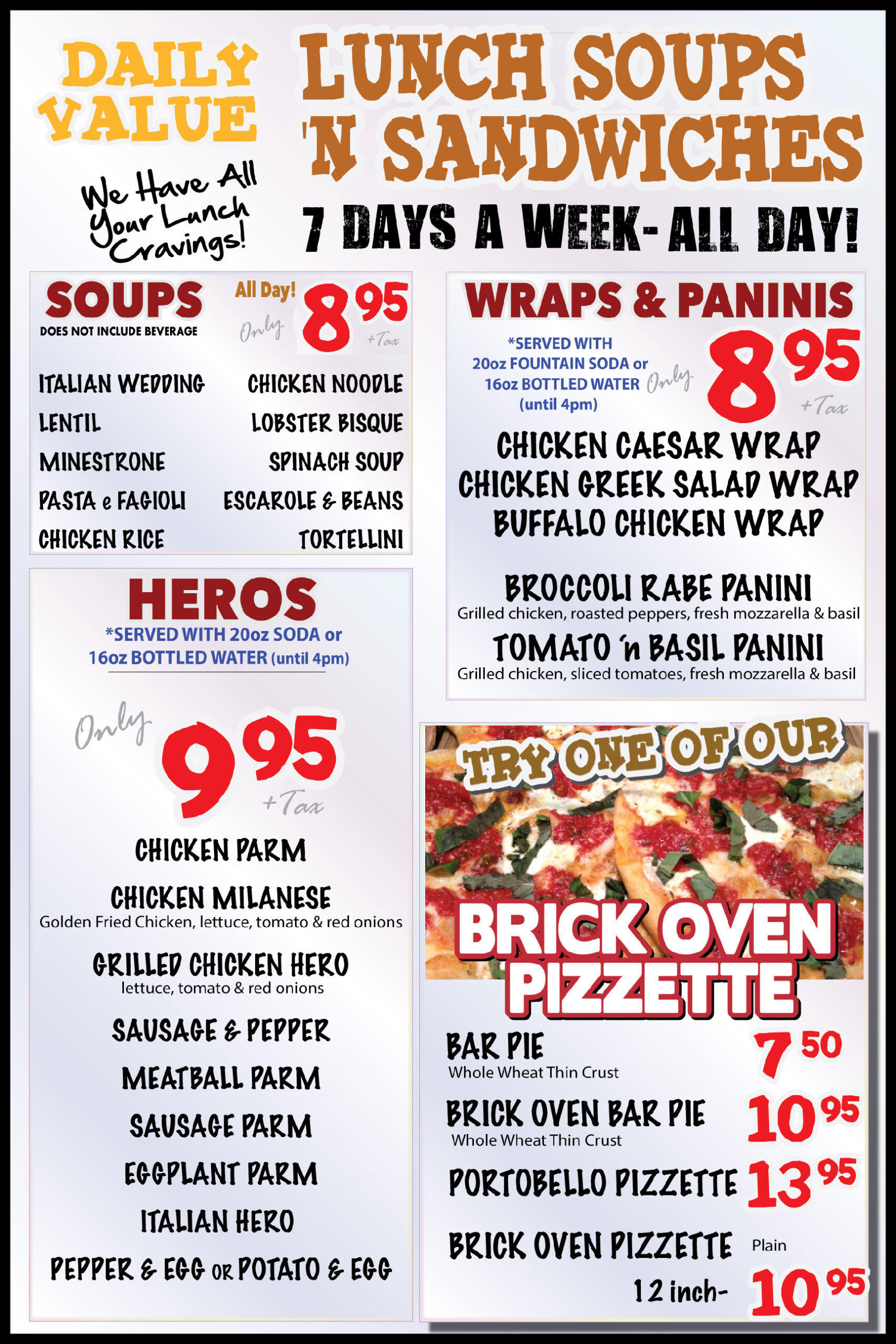 Lunch Specials | Victor's Pizza & Pasta House