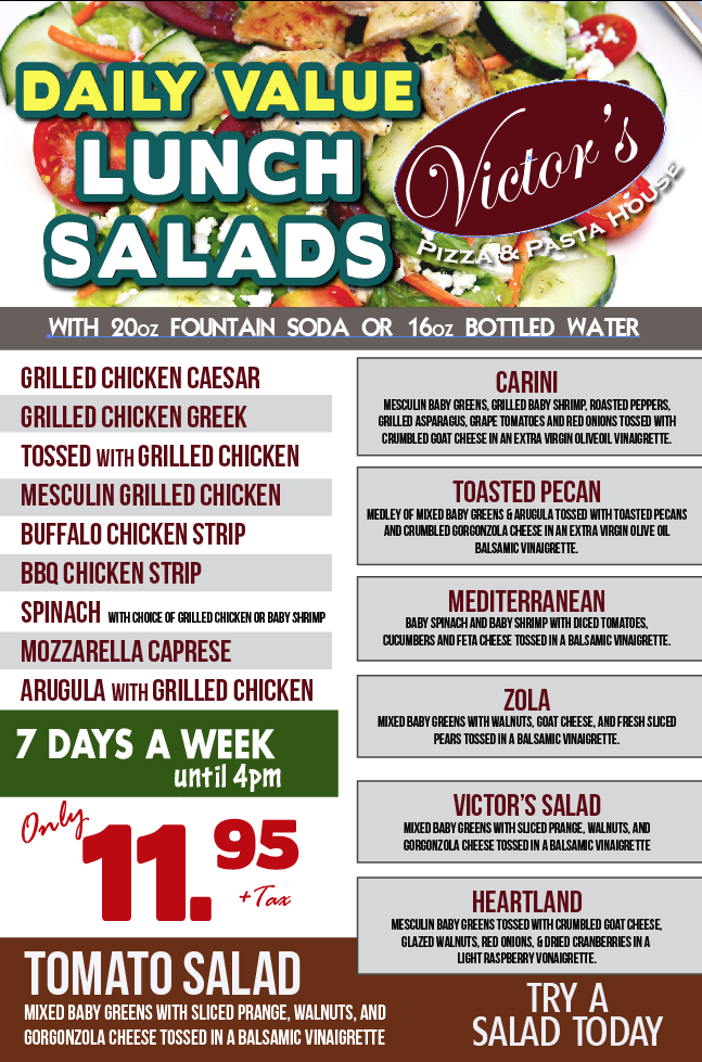 Lunch Specials Victor's Pizza & Pasta House
